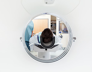 Image showing Patient Undergoing CT Scan Test