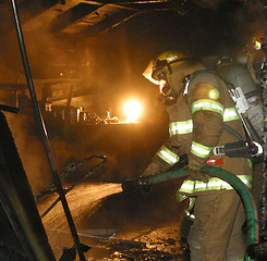 Image showing garage fire