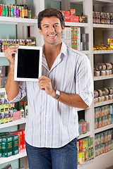 Image showing Man Showing Digital Tablet In Supermarket