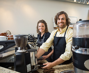 Image showing Colleagues Working In Coffeeshop