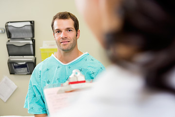 Image showing Patient With Doctor In Foreground At Hospital