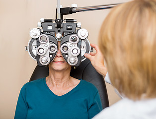 Image showing Senior Woman Having Eye Test