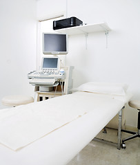 Image showing Examination Room With Bed And Ultrasound Machine