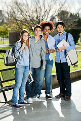 Image showing Confident Students Standing In Campus