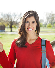 Image showing Beautiful Student Smiling On Campus