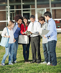 Image showing Professor Teaching Lesson To Students On College Campus