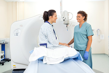 Image showing Nurse And Patient In CT Scan Room