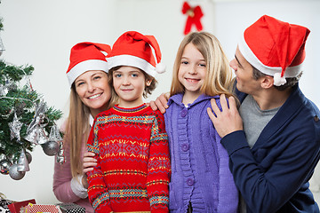 Image showing Family At Home During Christmas