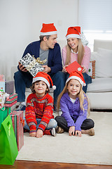 Image showing Children With Parents At Home During Christmas