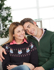Image showing Loving Couple At Home During Christmas