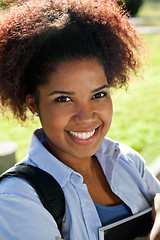 Image showing Beautiful Student Smiling On College Campus