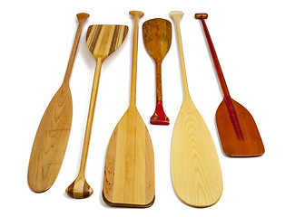 Image showing wooden canoe paddles