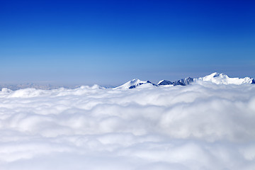 Image showing Mountains under clouds at nice day