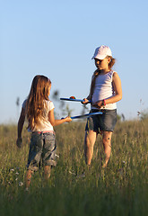 Image showing Teaching to play tennis