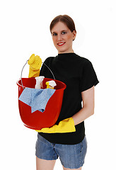 Image showing Woman with cleaning staff.