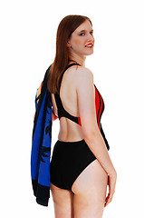 Image showing Young woman in bathing suit.