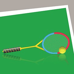 Image showing tennis racket and ball
