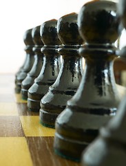 Image showing Black  pawns