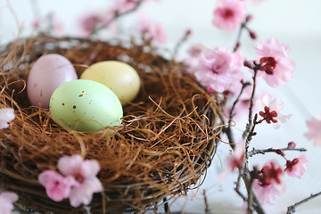 Image showing Easter Holiday Themed Still Life Scene in Natural Light