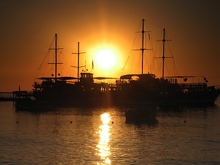 Image showing Sea sunset