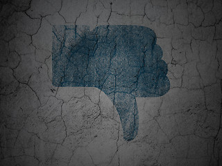 Image showing Social media concept: Thumb Down on grunge wall background