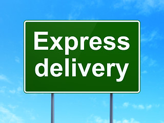 Image showing Business concept: Express Delivery on road sign background