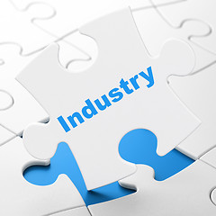 Image showing Finance concept: Industry on puzzle background