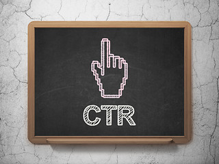 Image showing Business concept: Mouse Cursor and CTR on chalkboard background