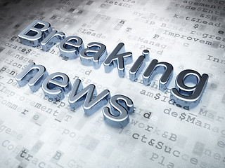 Image showing News concept: Silver Breaking News on digital background