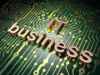Image showing Business concept: IT Business on circuit board background