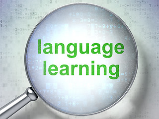 Image showing Education concept: Language Learning with optical glass