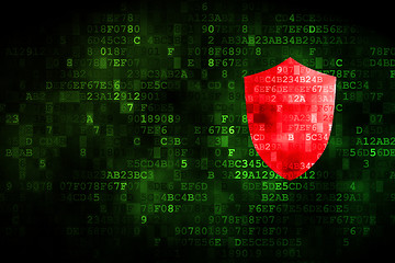 Image showing Security concept: Shield on digital background