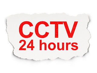 Image showing Security concept: CCTV 24 hours on Paper background