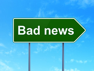 Image showing News concept: Bad News on road sign background
