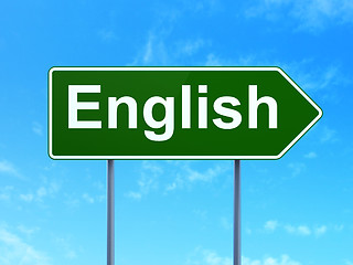 Image showing Education concept: English on road sign background