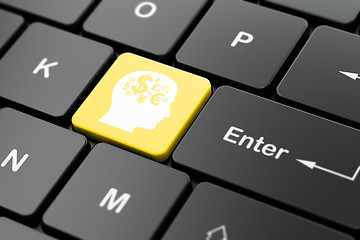 Image showing Education concept: Head With Finance Symbol on computer keyboard background