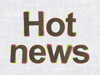 Image showing News concept: Hot News on fabric texture background