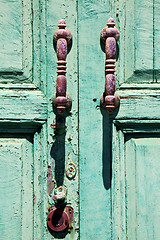 Image showing canarias knocker in a green closed 