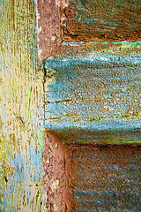 Image showing colorated green wood as a window door 