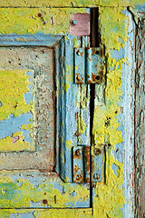 Image showing green wood as a window door in  spain