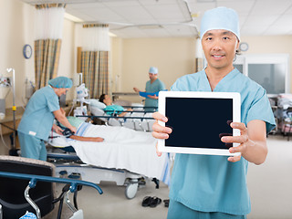 Image showing Nurse Showing Digital Tablet In Ward