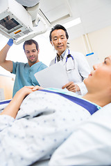 Image showing Medical Team Preparing Patient In Xray Room