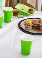 Image showing Birthday Cake And Disposable Cups