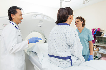 Image showing Medical Team With Patient In CT Scan Room