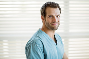 Image showing Male Nurse Smiling At Clinic