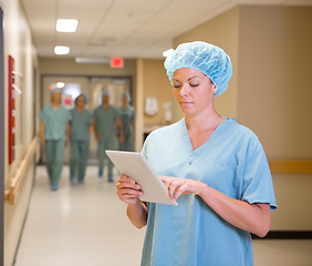 Image showing Doctor Using Digital Tablet In Hospital