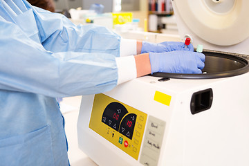 Image showing Test Tubes Being Loaded in Centrifuge