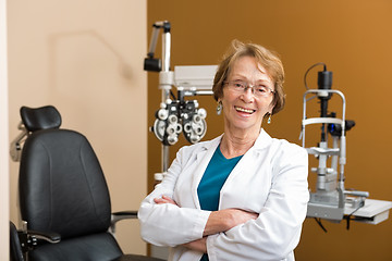 Image showing Female Optometrist With Arms Crossed