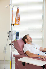 Image showing Patient Sleeping While Receiving Chemotherapy