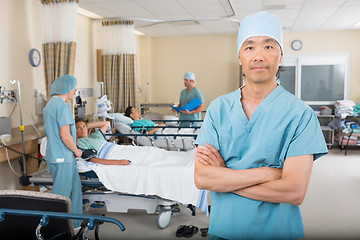 Image showing Confident Male Nurse Standing In Ward